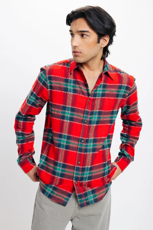 Men's Red Checkered Shirt