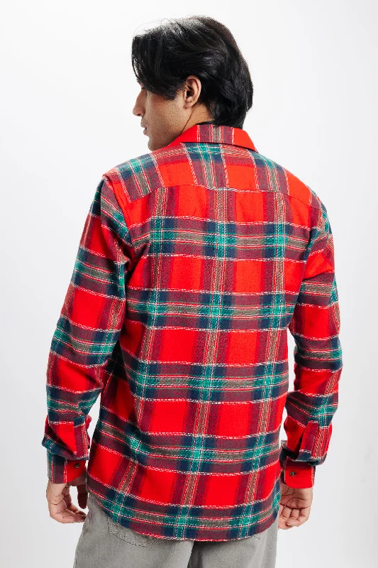 Men's Red Checkered Shirt