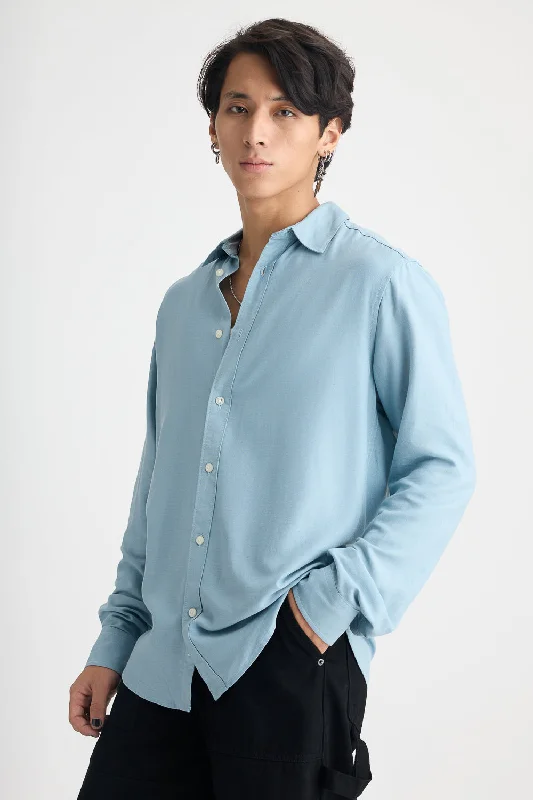 Men's Washed Blue Shirt