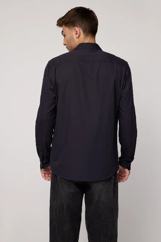 Midnight Classic Men's Black Collared Shirt