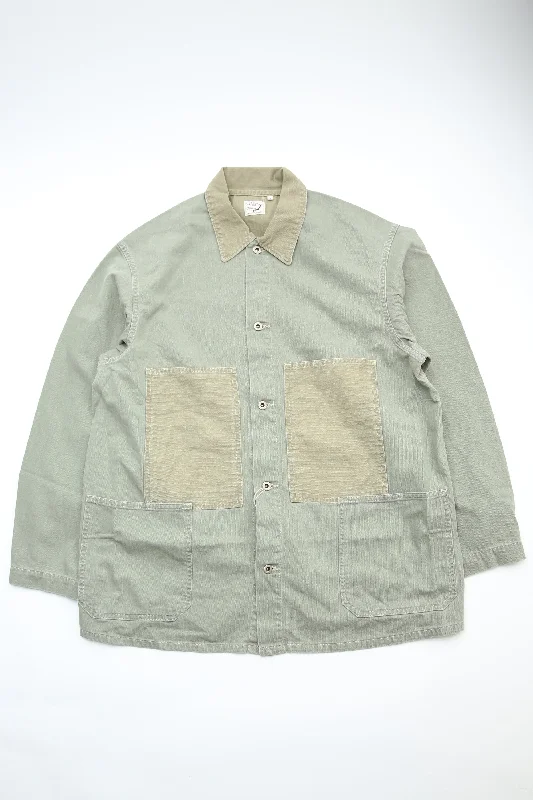 orSlow HERRINGBONE UTILITY COVERALL Jacket - Green