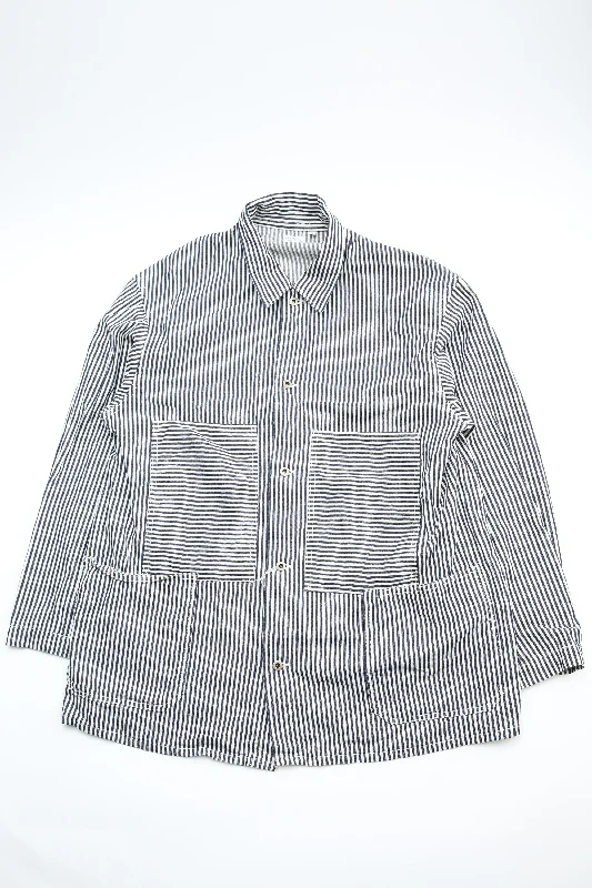 orSlow HICKORY STRIPE UTILITY COVERALL - Hickory