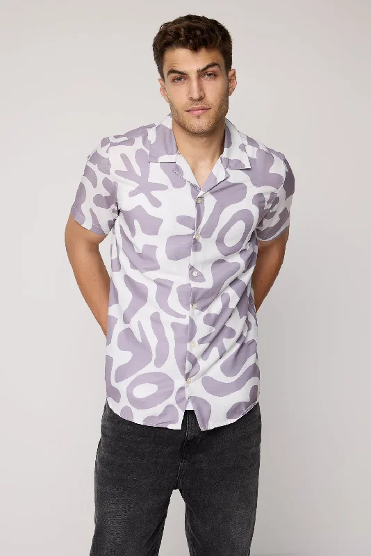 Plum Beachy Printed Relaxed Shirt