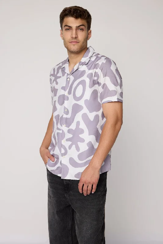 Plum Beachy Printed Relaxed Shirt