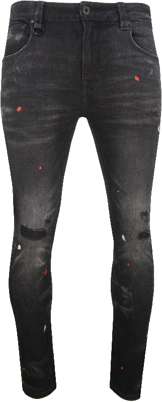 Privilege Society Black Drip Denim Jeans