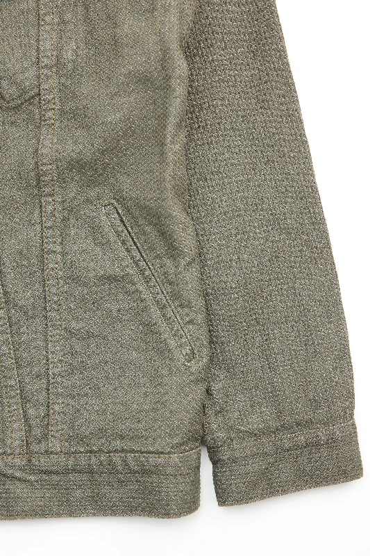 Pure Blue Japan 6118-OLV Men's Woven Sashiko Type3 Jacket - Olive x Olive