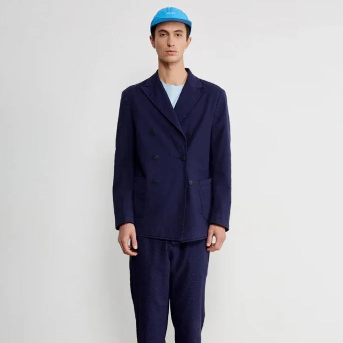 Seersucker Jacket (Plain Navy)