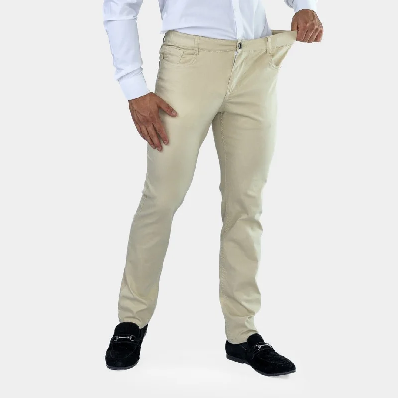 Ultra Stretch Chino Pants - Slim Fit - Cream