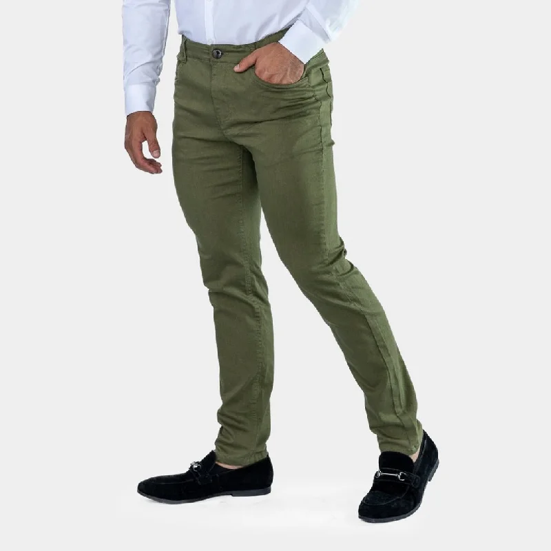 Ultra Stretch Chino Pants - Slim Fit - Olive