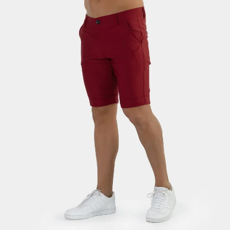 Ultra-Stretch Chino Shorts - Burgundy