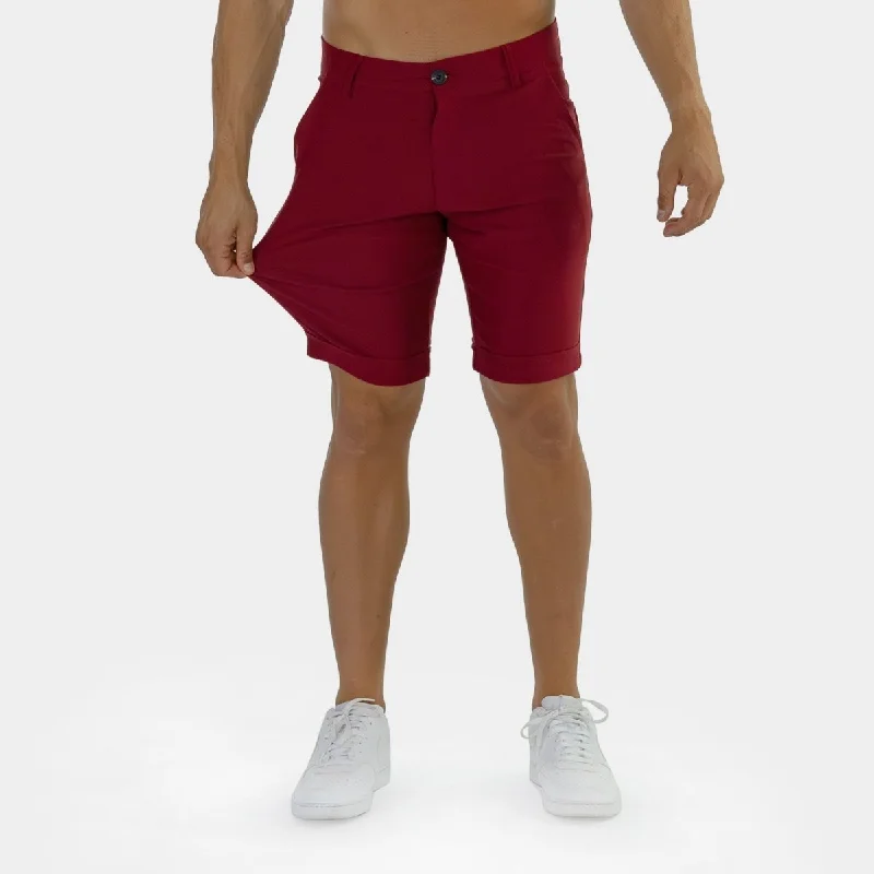 Ultra-Stretch Chino Shorts - Burgundy