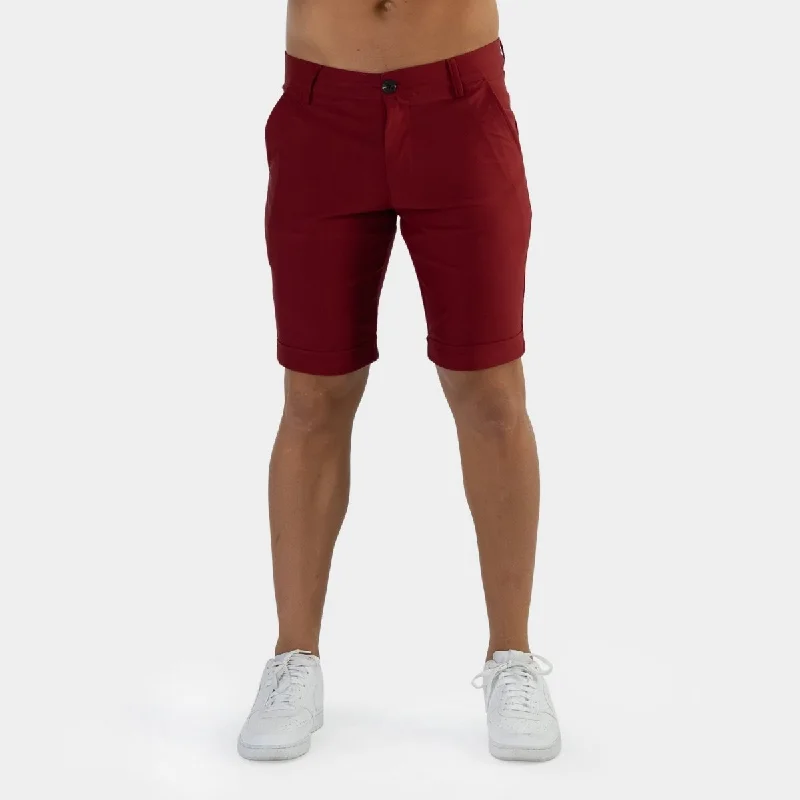 Ultra-Stretch Chino Shorts - Burgundy