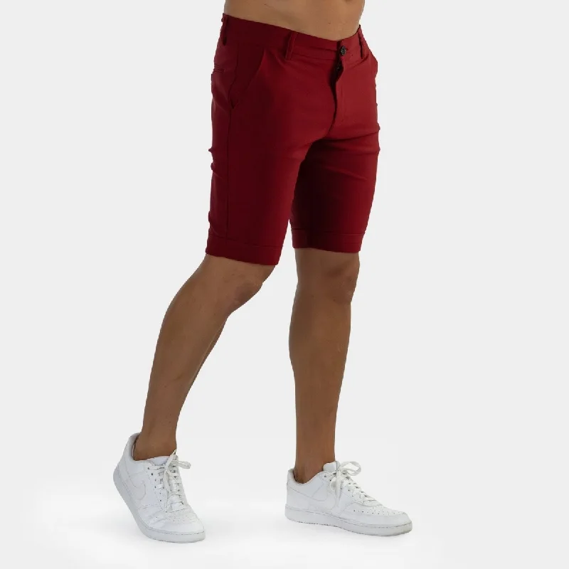 Ultra-Stretch Chino Shorts - Burgundy