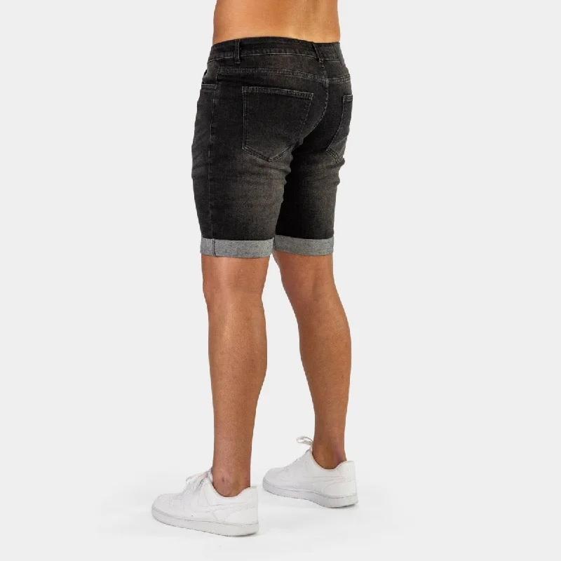 Ultra Stretch Denim Shorts - Black Fade