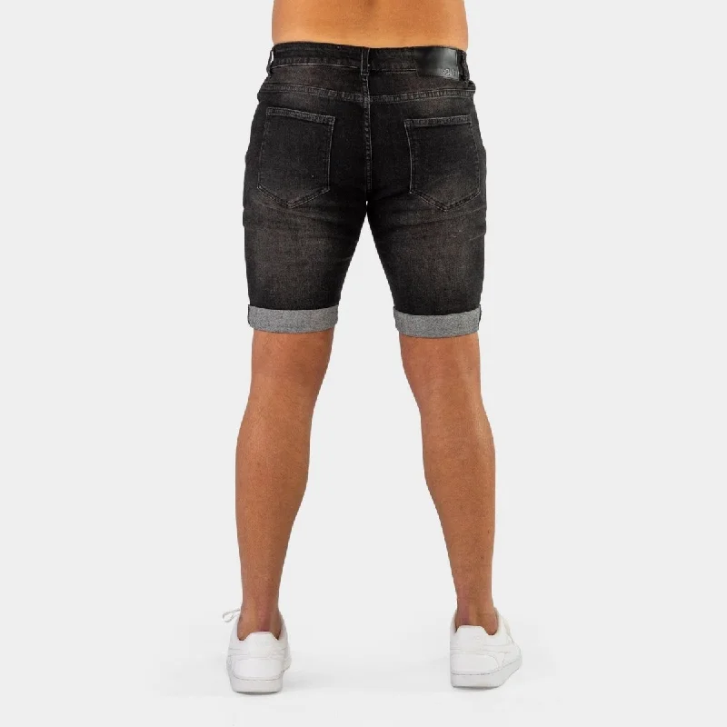 Ultra Stretch Denim Shorts - Black Fade