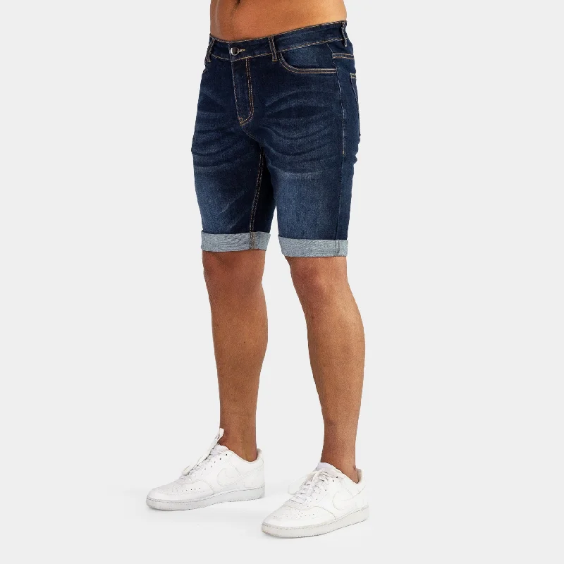 Ultra Stretch Denim Shorts - Midnight Blue Fade