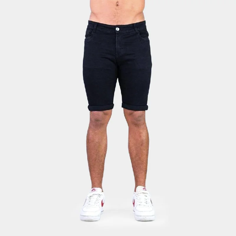 Ultra Stretch Denim Shorts - Black