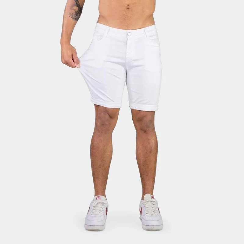 Ultra Stretch Denim Shorts - White