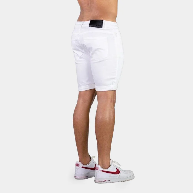 Ultra Stretch Denim Shorts - White