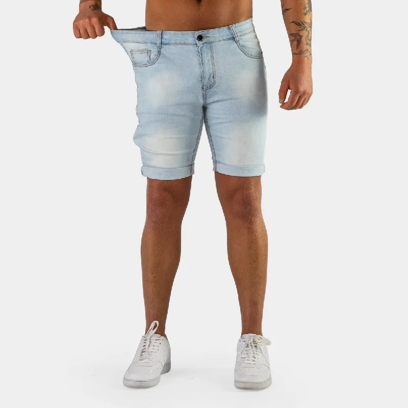 Ultra Stretch Denim Shorts - Vintage Blue