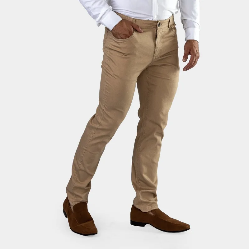 Ultra Stretch Chino Pants - Slim Fit - Tan