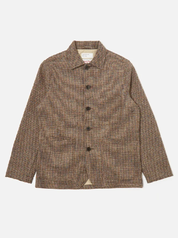 Universal Works Harris Tweed Bakers Jacket in Brown