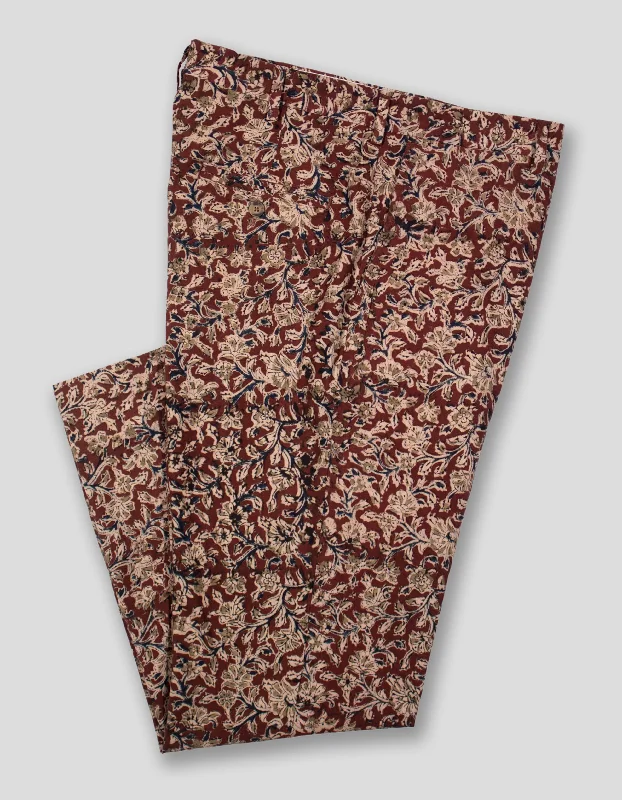 BURGUNDY BROWN BATIK PANT - CLASSIC FIT