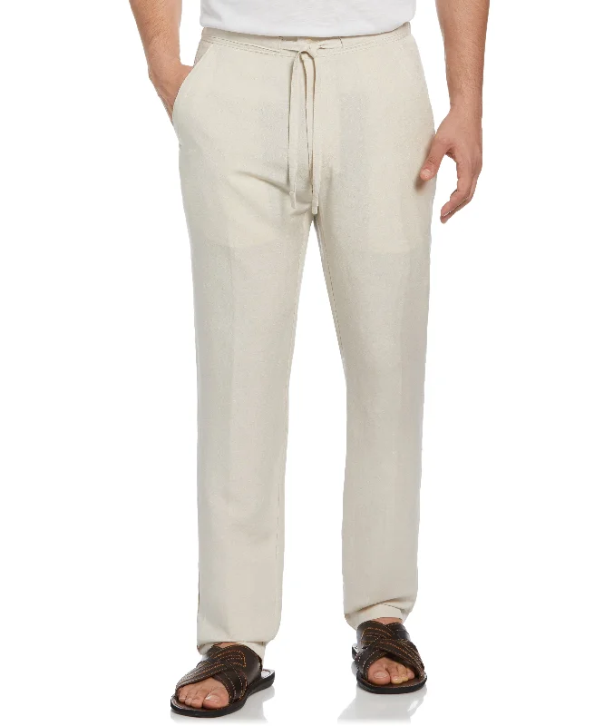 Linen-Blend Core Drawstring Pants