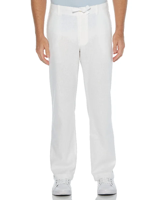 Linen Blend Drawstring Pant