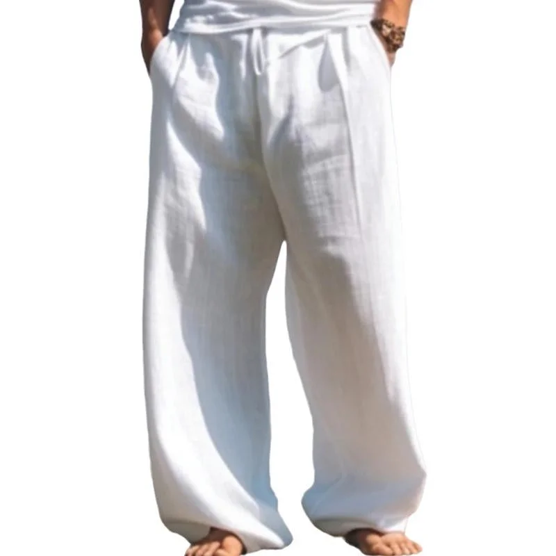 Men's Outdoor Casual Beach Solid Color Pants 37526144X