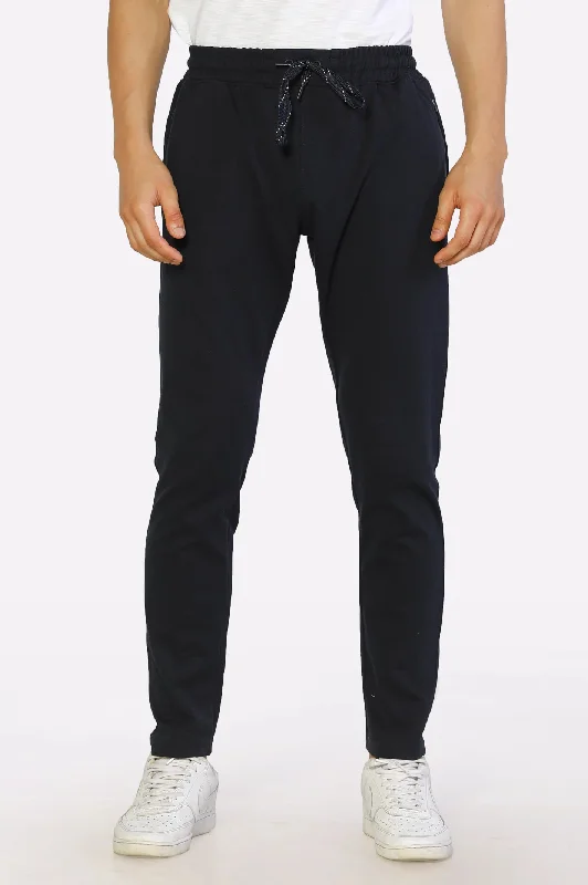 Navy Blue Causal Knitted Trouser