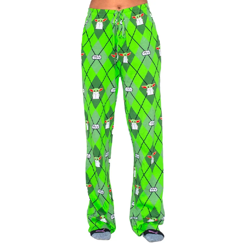 Star Wars The Mandalorian Baby Yoda Kelly Green Christmas Lounge Pants