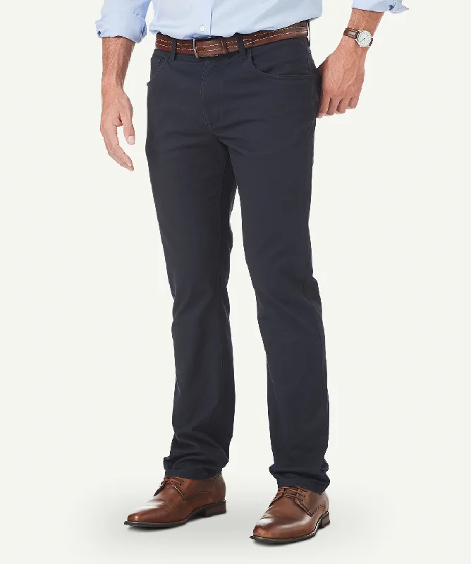 Stretch Bedford Cord Pants - Navy