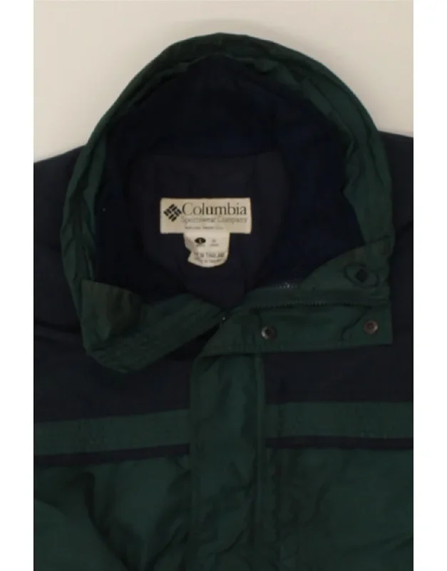 columbia-mens-windbreaker-coat-uk-40-large-green-colourblock-polyester