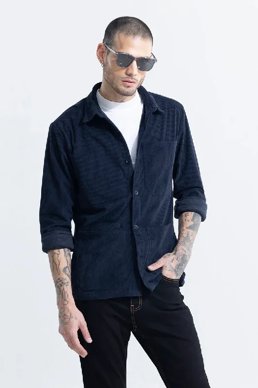 Cord Ribbed Navy OverShirt