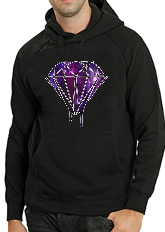 Dripping Purple Galaxy Diamond Adult Hoodie