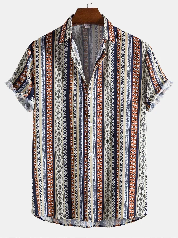 Ethnic Geometry Print Shirt