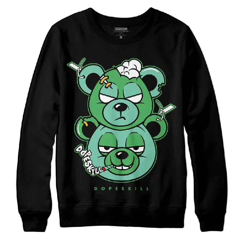 Green Glow 1s DopeSkill Sweatshirt New Double Bear Graphic