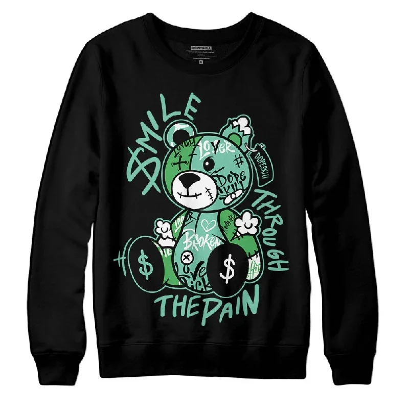 Green Glow 1s DopeSkill Sweatshirt Smile Through The Pain Graphic