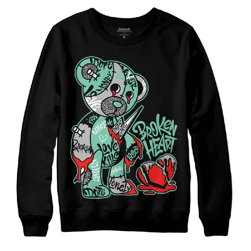 Green Glow 3s DopeSkill Sweatshirt Broken Heart Graphic