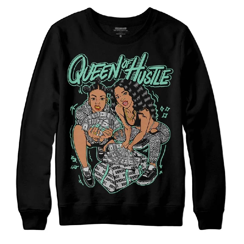 Green Glow 3s DopeSkill Sweatshirt Queen Of Hustle Graphic