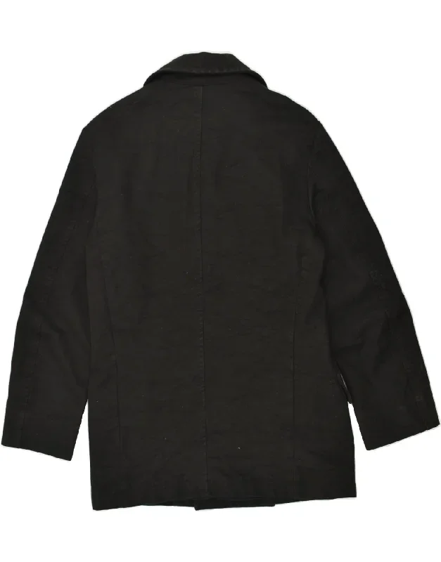 guess-mens-slim-double-breasted-coat-uk-42-xl-black-cotton