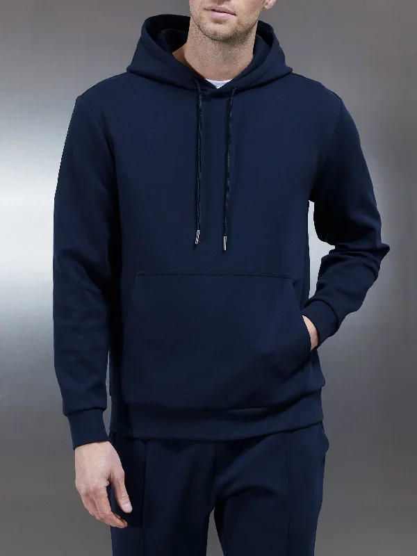 Interlock Jersey Hoodie in Navy