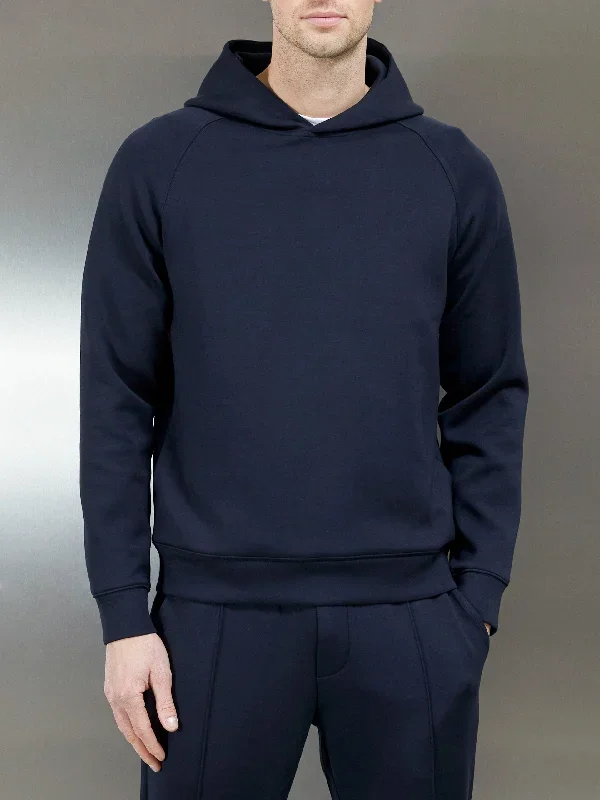 Interlock Neoprene Hoodie in Navy