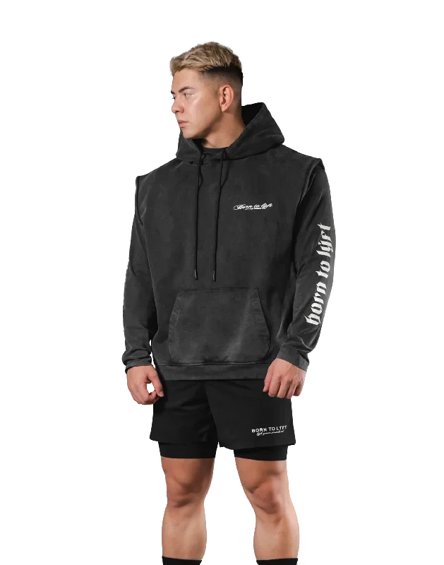 JP  UK Ring Vintage Armhole Hoodie - Black