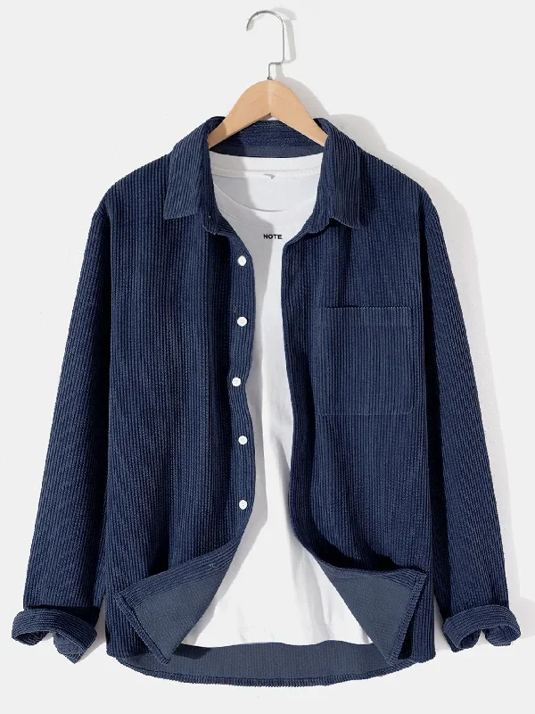 Long Sleeve Button Up Corduroy Shirt