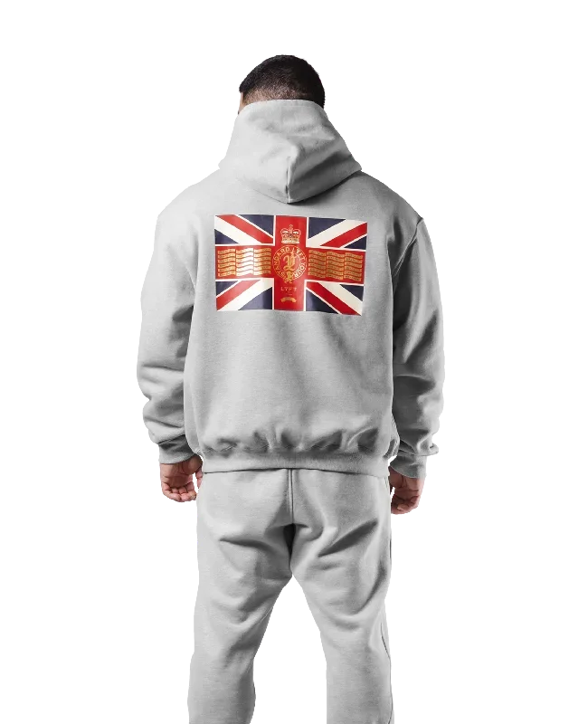 Classic Flag Zip-Up Hoodie - Grey