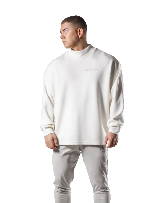 Oversize Mock Neck Pullover - Ivory