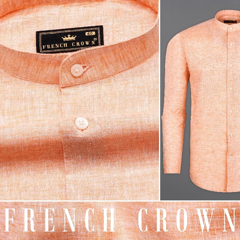 Mandys Peach Luxurious Linen Shirt