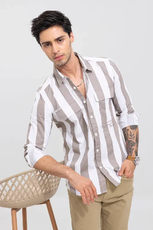 Mark Brown Stripe Shirt